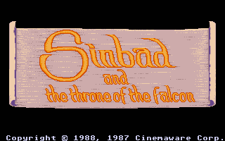 Sinbad And The Throne Of The Falcon title screen for Atari ST